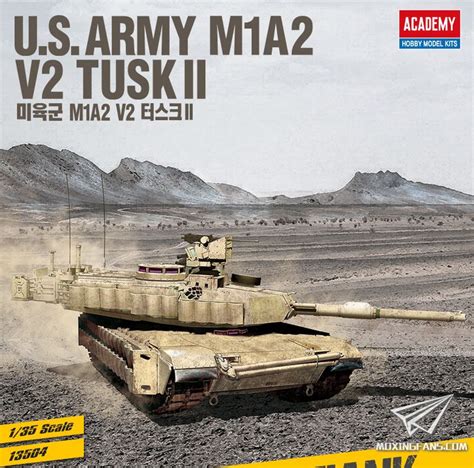 Academy 13504 1/35 U.S. Army M1A2 Abrams V2 / V2 TUSK II w/Def.Model ...