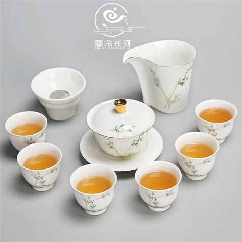 汉白玉茶具套装白瓷家用羊脂玉瓷功夫茶具简约泡茶壶茶杯整套轻奢-淘宝网