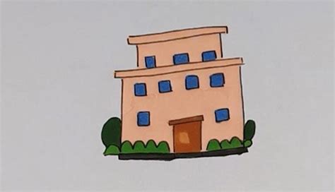 1栋楼房简笔画 1栋楼房简笔画图片 | 抖兔教育