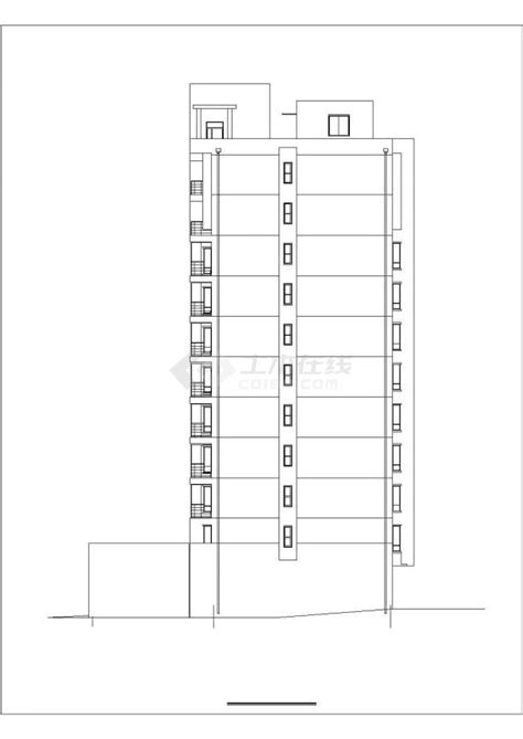 1.1万平米11层框剪结构住宅楼平立面设计CAD图纸（底层商用）_居住建筑_土木在线