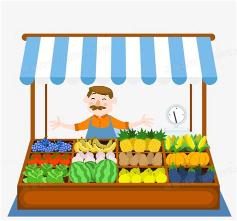卖水果蔬菜的小摊矢量PNG图片素材下载_水果PNG_熊猫办公