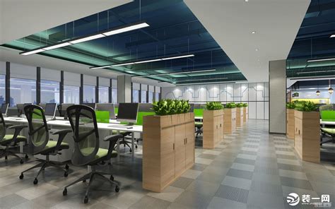 600平方现代简约风格办公室装修设计案例效果图_岚禾办公空间设计