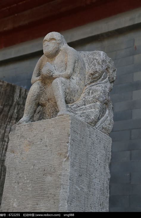 猴子坐姿石雕高清图片下载_红动中国