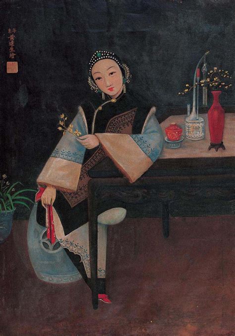 清朝美女肖像：品读中国最早的油画作品_张雄艺术网