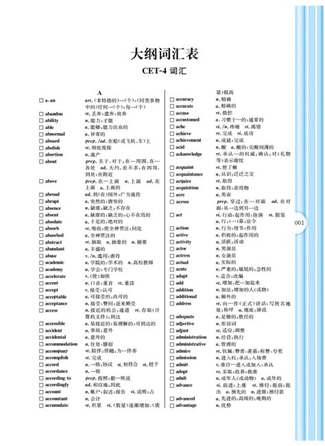 最新最全大学英语四级词汇表(完美打印版)Word模板下载_编号lvzxexnl_熊猫办公