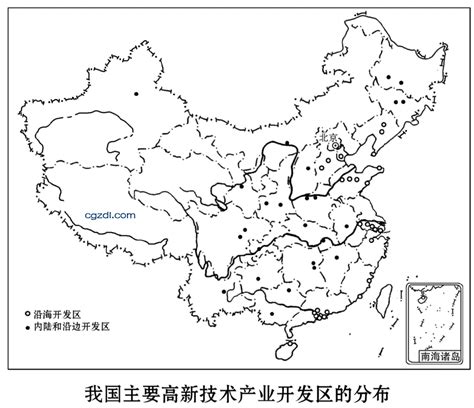 中国主要高新技术产业开发区分布图_中国地图_初高中地理网