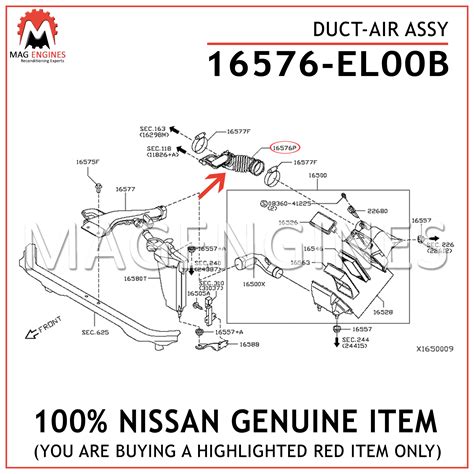 Nissan Quest Engine Air Intake Hose. CLEANER - 16576-7Y000 | NISSAN ...