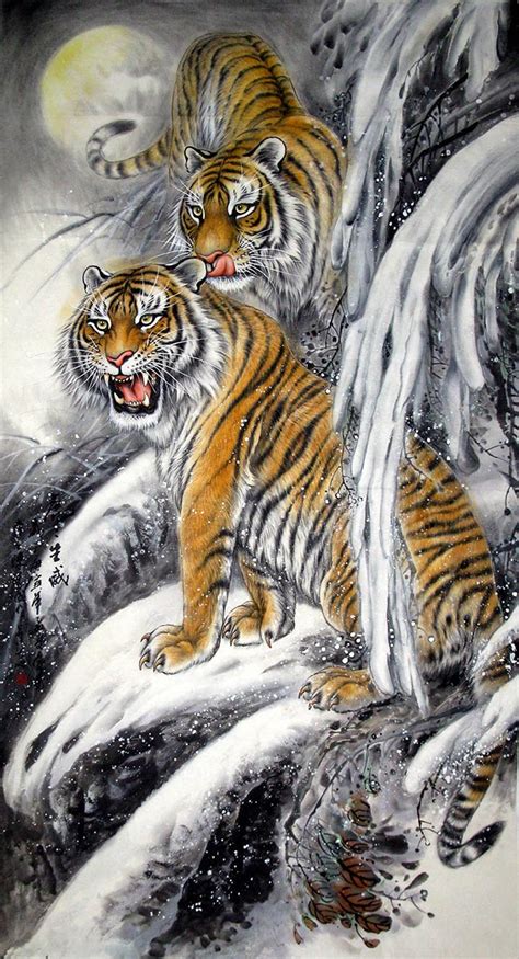 虎虎生威--国画老虎画作品欣赏_易从资讯_新闻资讯_【易从网】