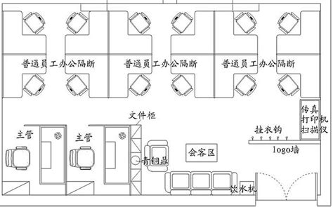 小型办公室设计布局图_岚禾工装设计