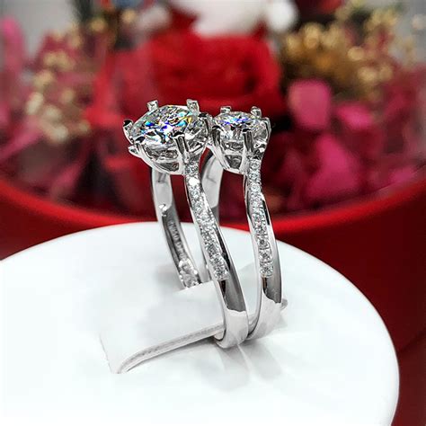 银戒指批发 女韩版 心型戒指 彩色宝石爱心戒指 镀玫瑰金 银饰品-阿里巴巴