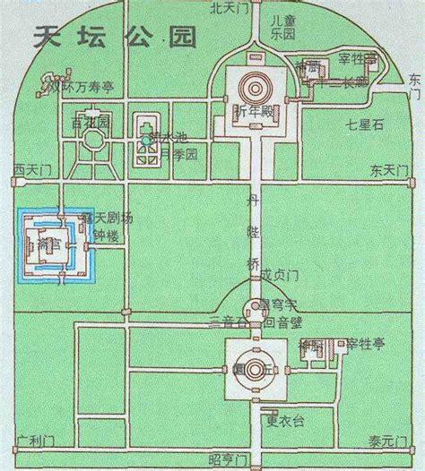 天坛公园平面图图片