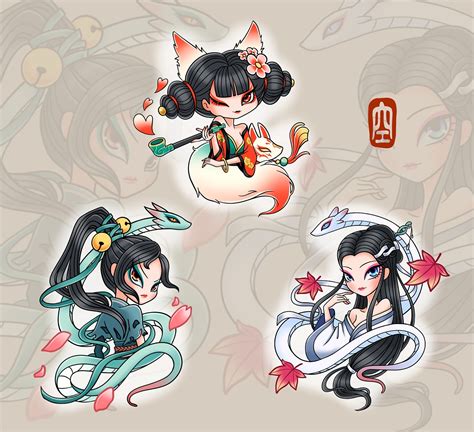 动漫白蛇彩铅画图片