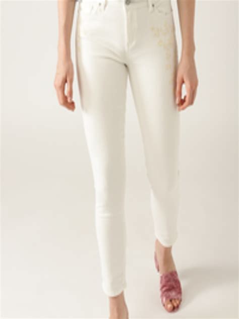 Buy ESPRIT Women White Slim Fit Mid Rise Clean Look Stretchable Jeans ...