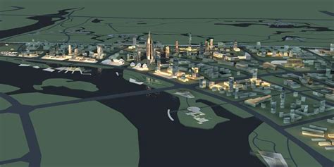 海口规划3dmax 模型下载-光辉城市