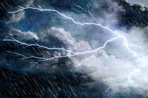 狂风暴雨天气电闪雷鸣特效视频特效素材-千库网