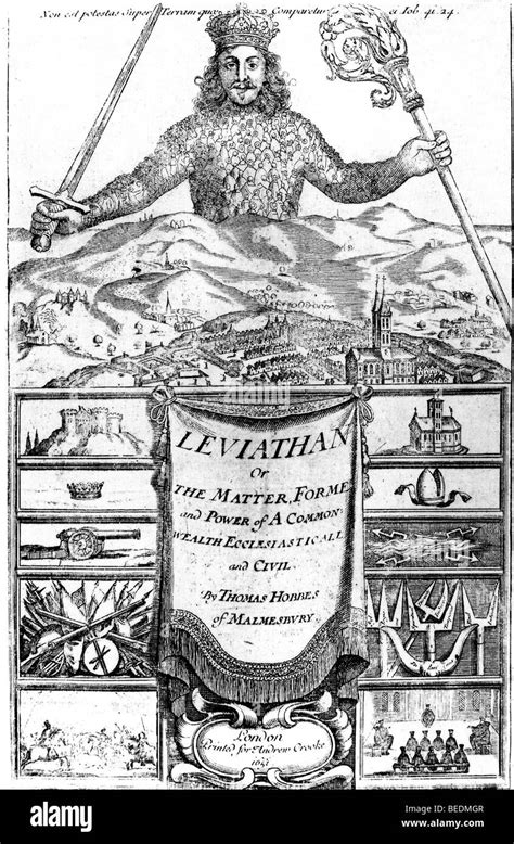 LEVIATHAN - Title page of the 1651 book by English philosopher Thomas Stock Photo, Royalty Free ...