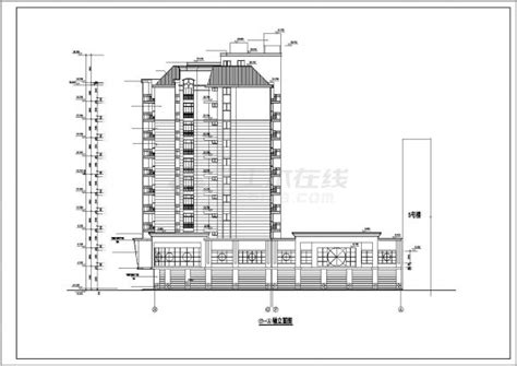1.1万平米12层框架结构住宅楼建筑设计CAD图纸（含机房层/底层商用）_居住建筑_土木在线
