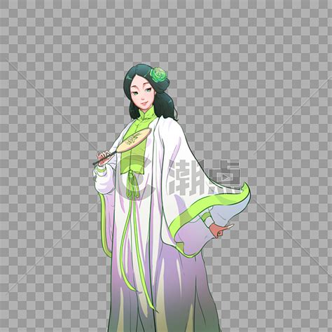 画拿扇子的古风女生头像