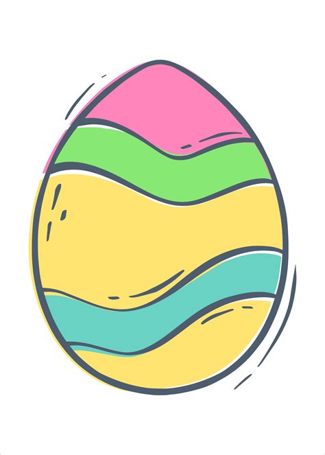 Colored Easter egg. Decorated egg for the spring holiday. Flat vector ...