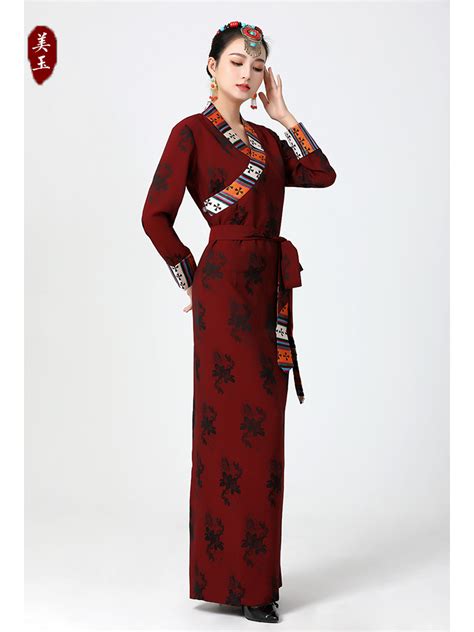 新款博拉藏族服装女西藏拉萨服民族风锅庄舞裙旅拍演出服藏式藏袍_虎窝淘
