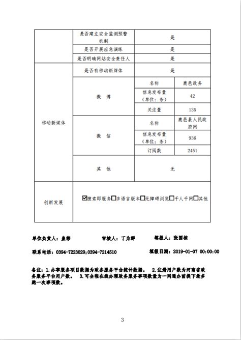 鹿邑县政府网站2018年度工作报表-
