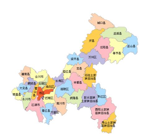 重庆地图区县分布图- 重庆本地宝