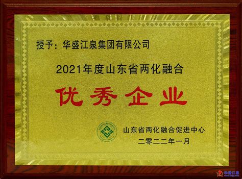 集团再度获得“山东省两化融合优秀企业”荣誉称号-华盛江泉集团有限公司