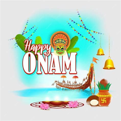 Ilustración vectorial para el saludo de happy onam | Vector Premium