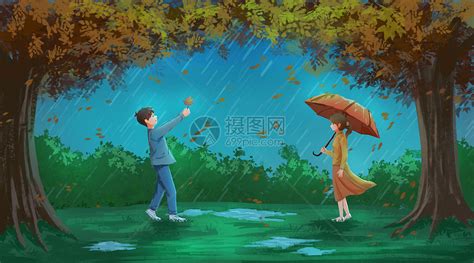 雨中情侣图片 雨中恋人图片(2)_配图网