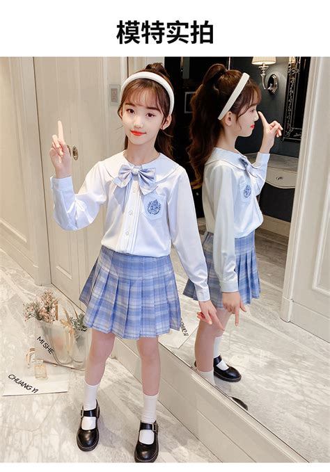 女童jk制服裙夏装套装正版儿童校服大童春季学院风10岁小学生裙子_虎窝淘