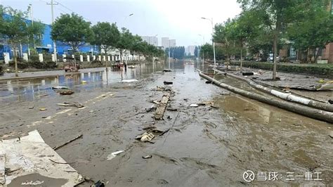 航拍河北涿州受灾情况：部分地区水位仍高，多车被水淹没只剩车顶_新浪新闻