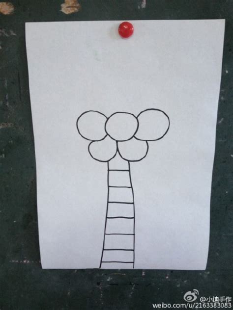 椰子树简笔画怎么画？椰子树卡通画儿童画手绘教程(3)[ 图片/16P ] - 才艺君
