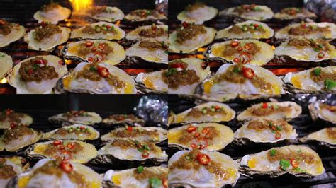 烤生蚝扇贝拼,中国菜系,食品餐饮,摄影素材,汇图网www.huitu.com