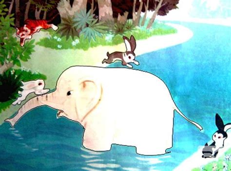 一年级小白兔大象过河,二年级大象背小兔过河_大山谷图库