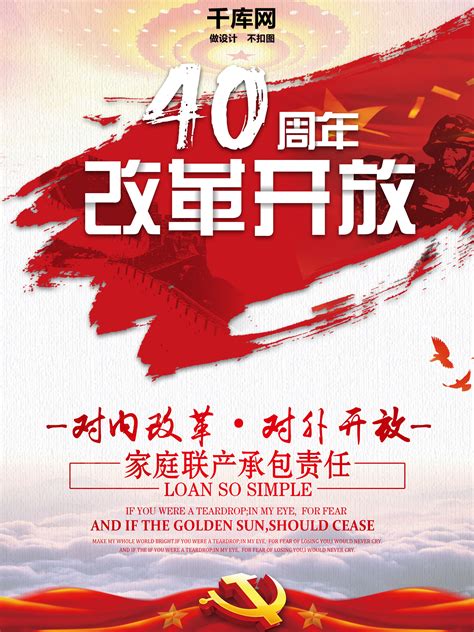 改革开放40周年海报背景图片免费下载-千库网