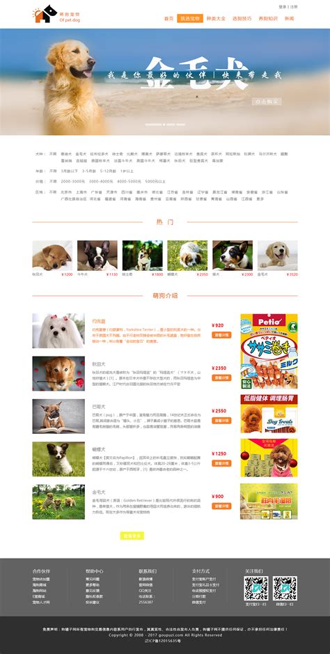 宠物网站原型网页界面UI工具包 .xd素材-优社Uther