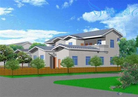 某二层框架结构带门前庭院型农村住宅楼设计cad全套建筑施工图（含设计说明，含结构设计，附效果图）_土木在线