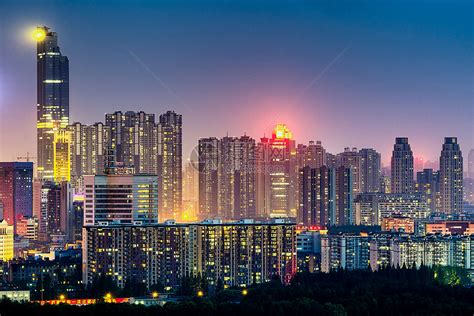 武汉城市夜景武汉天地高清图片下载-正版图片500650555-摄图网