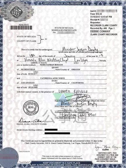 海外婚礼到哪儿去报名(美国拉斯维加斯领取的结婚证，领事公证认证如何办理？) - 【爱喜匠】