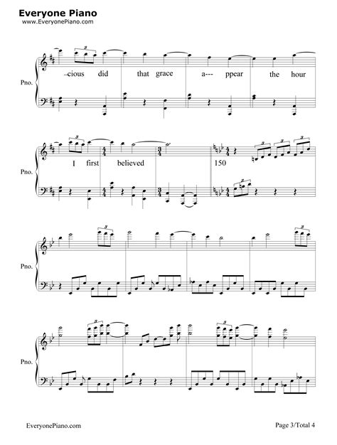 Amazing Grace-奇异恩典五线谱预览3-钢琴谱文件（五线谱、双手简谱、数字谱、Midi、PDF）免费下载