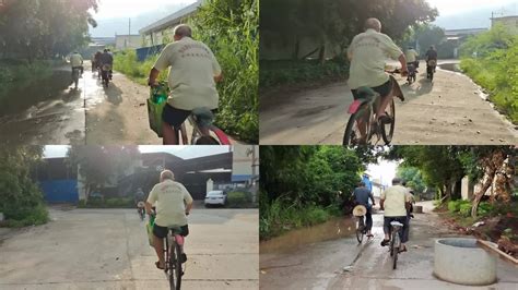 骑自行车的人在湖边骑自行车折叠自行车自行车高清摄影大图-千库网