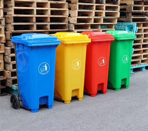 台州红色带轮户外大型塑料垃圾桶 户外垃圾桶 挂车环卫垃圾桶-阿里巴巴