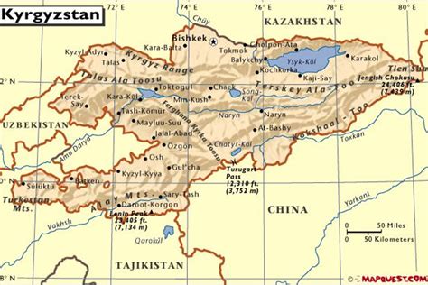 吉尔吉斯坦地图 - 随意云
