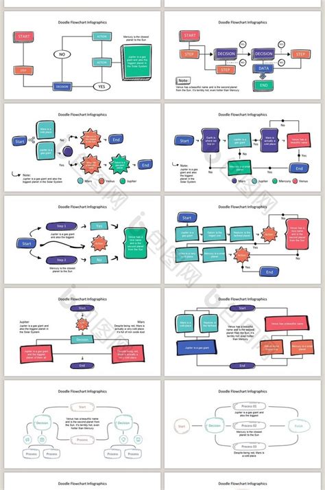 彩色创意流程图40页图表合集PPT模板免费下载-包图网