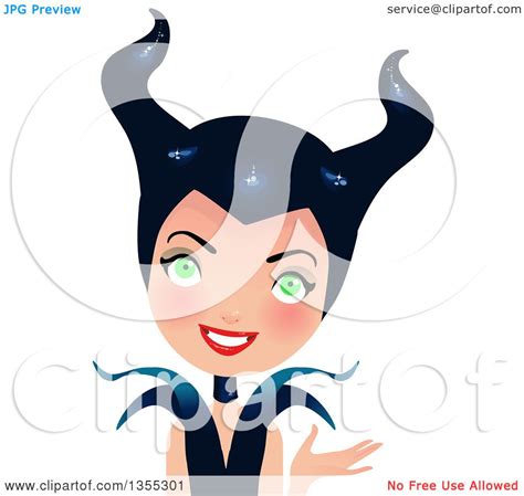 Clipart Of A Friendly Maleficent Witch Presenting - Royalty Free Vector ...