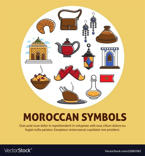 Moroccan symbols promo poster with cultural Vector Image