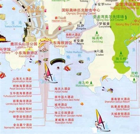 三亚大小东海地图 高清版-北京中国国旅