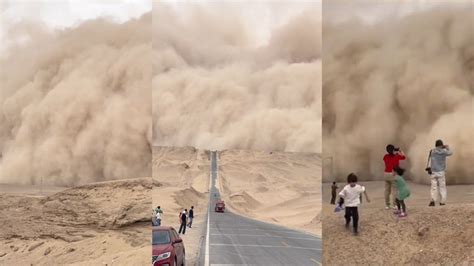 实拍青海沙尘暴：巨大沙墙缓缓移动 如同科幻大片上映__财经头条
