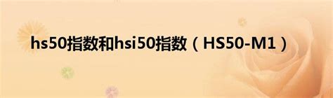 hs50指数和hsi50指数（HS50-M1）_公会界
