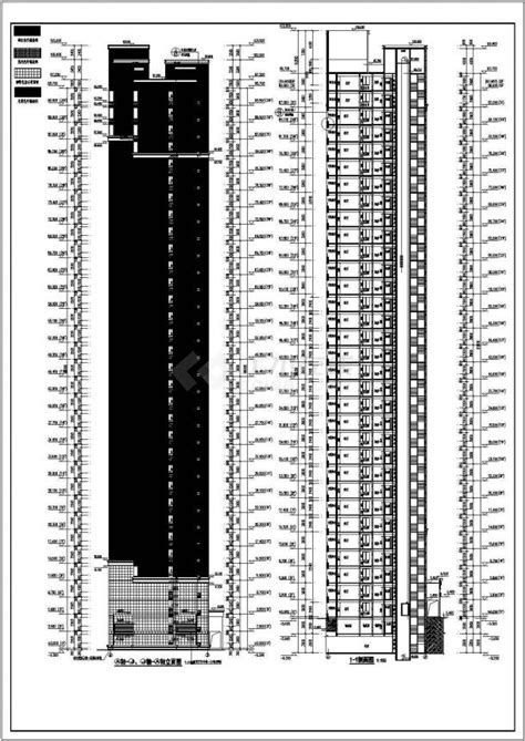 33层住宅楼一梯四户型全套施工图纸_住宅小区_土木在线